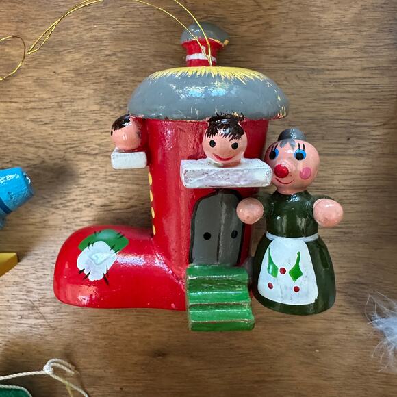 Vintage nursery rhyme storybook Wood Ornaments Handmade Christmas set of 10 - Picture 8 of 13